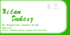 milan dukesz business card